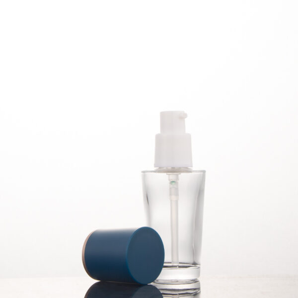 Fancy Skincare Face Cream Cosmetics Packaging 30ml Toner Serum Lotion Pump Glass Bottle