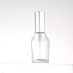 Empty 50ml Clear Round Fragrance Perfume Spray Bottle with Lid