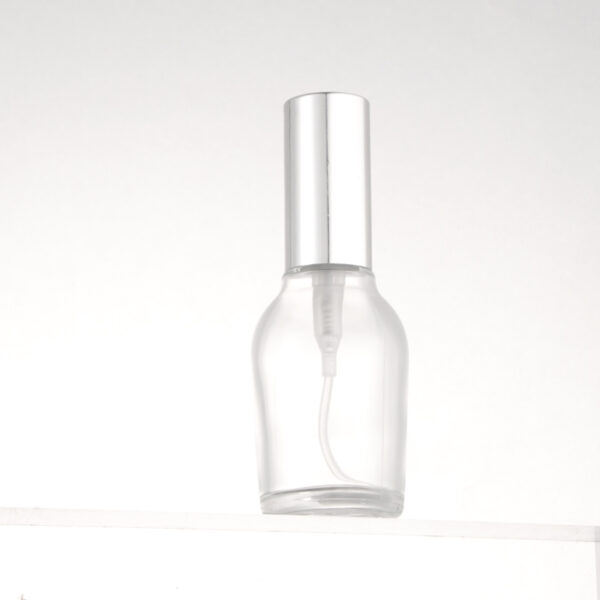 Empty 50ml Clear Round Fragrance Perfume Spray Bottle with Lid