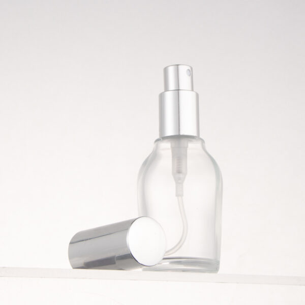 Empty 50ml Clear Round Fragrance Perfume Spray Bottle with Lid - Image 2