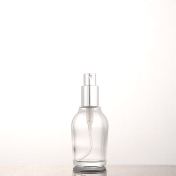 Empty 50ml Clear Round Fragrance Perfume Spray Bottle with Lid - Image 3