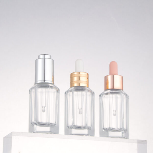 Luxury 30ml hexagon cosmetics serum oil glass dropper bottle - Image 3