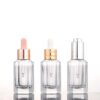 Luxury 30ml hexagon cosmetics serum oil glass dropper bottle