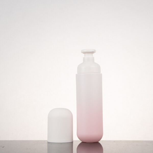 Pink gradient glass lotion bottle with lid Cosmetic glass lotion bottle - Image 4