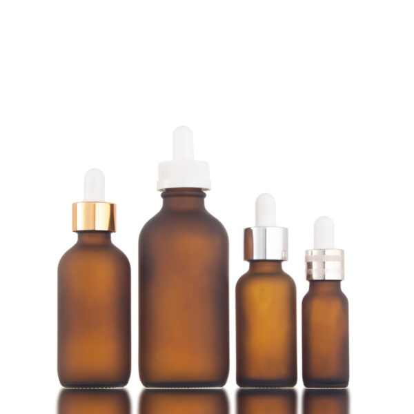 15ml 30ml 60ml 120ml Round empty frosted amber essential oil boston bottle - Image 2