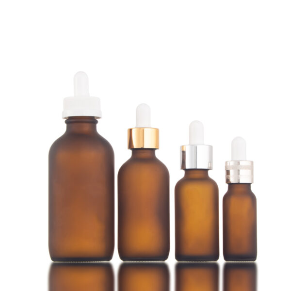 15ml 30ml 60ml 120ml Round empty frosted amber essential oil boston bottle