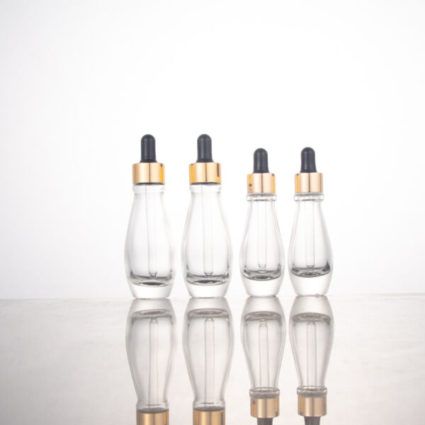 15ml 30ml luxury Cosmetic packaging unique hair essential oil glass frosted face serum dropper bottles