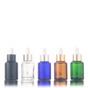 Glass dropper bottle 1oz 30ml empty glass serum bottle packaging with golden aluminum dropper