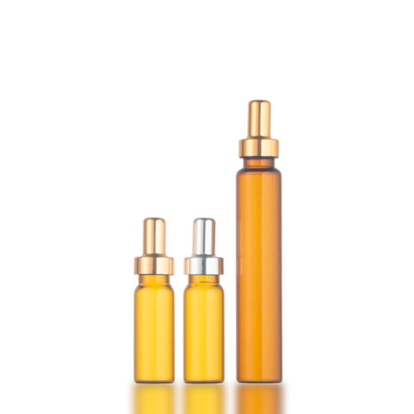 Amber Injection Vial Empty Medical Glass Vial bottle With Rubber And Aluminum Cap
