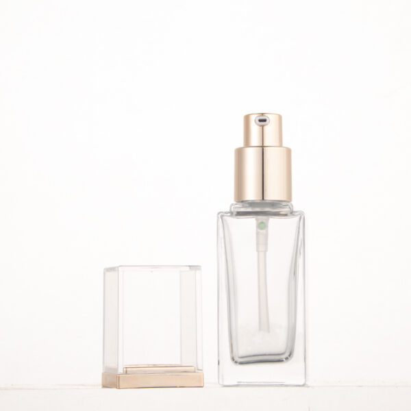 20ml 30ml 40ml square clearempty glass liquid lotion foundation bottles with pump - Image 4