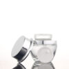 Personal Care Cosmetic Packaging Silver Oblique Shoulder Glass Cream Jar OEM - Image 4