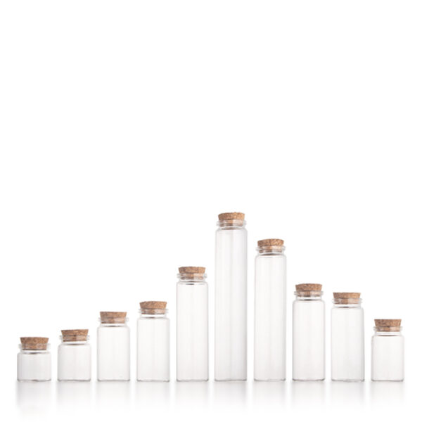 37mm Diameter Cork Stopper Borosilicate Wishing Glass Bottle 40ml 60ml 70ml Size Makeup Organizers