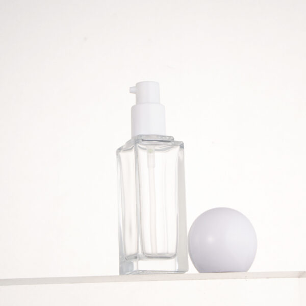 The new 30ml square foundation liquid bottle cosmetics glass bottle emulsion bottling press packaging material wholesale - Image 3