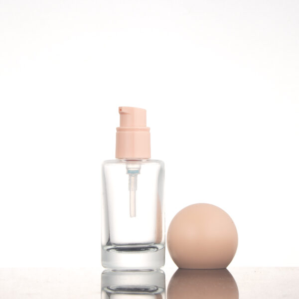 Empty 30ml Round Skin care Glass Liquid Lotion Foundation Pump Head Cosmetics Bottles - Image 3