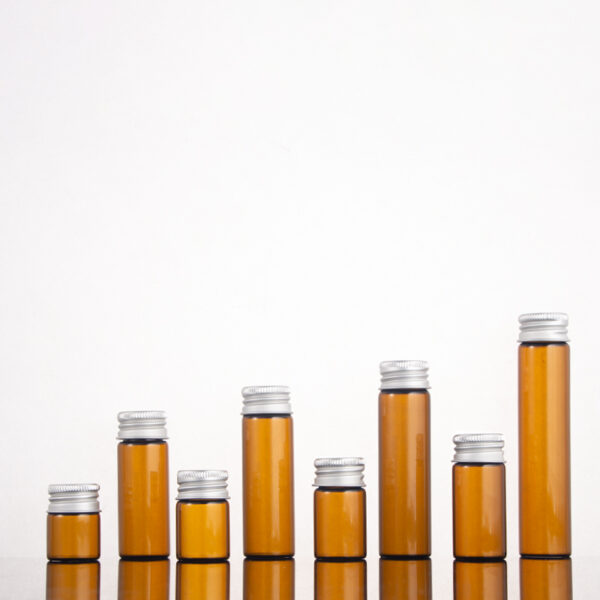 22mm diameter amber high borosilicate empty glass vial