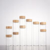 47MM Diameter Glass Tube Bottle Large Capacity Glass Storage Jar Food Beverage Vials with Bamboo Screw Cap