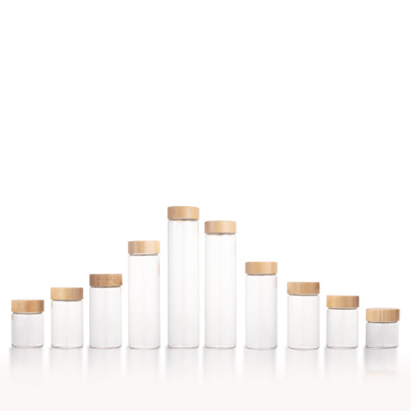 47MM Diameter Glass Tube Bottle Large Capacity Glass Storage Jar Food Beverage Vials with Bamboo Screw Cap - Image 2