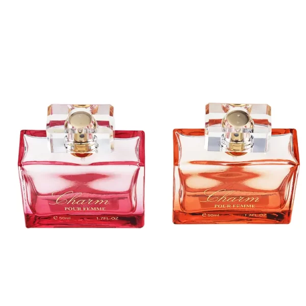 50ml Perfume Bottle Transparent with Silver Sprayer and Plastic Lid - Image 2