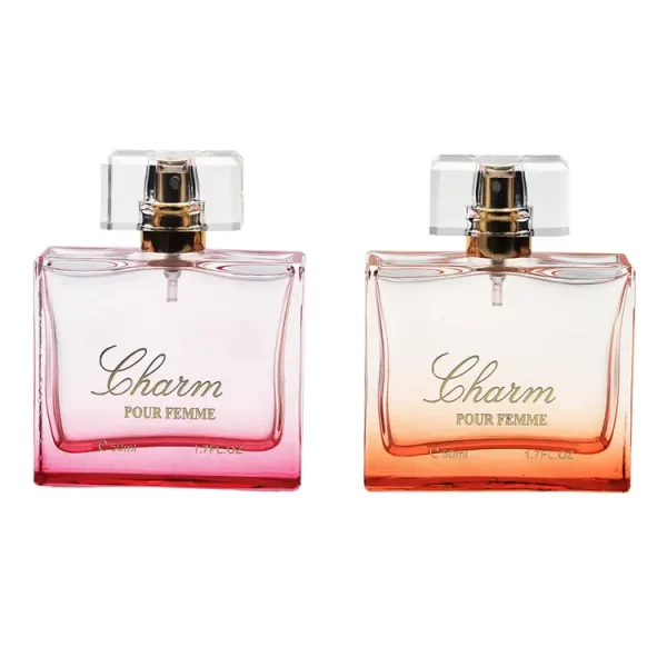 50ml Perfume Bottle Transparent with Silver Sprayer and Plastic Lid - Image 3