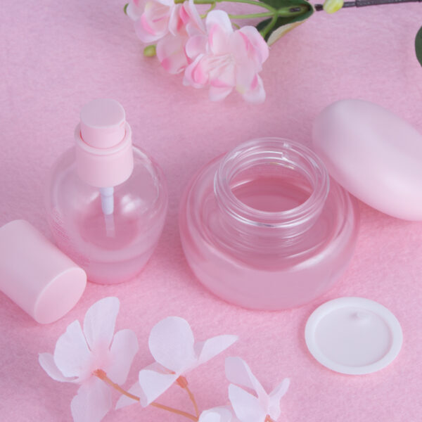 Pink 30ml Round Foundation Glass Bottle 50g face cream jar travel cosmetic glass bottle packaging set - Image 3