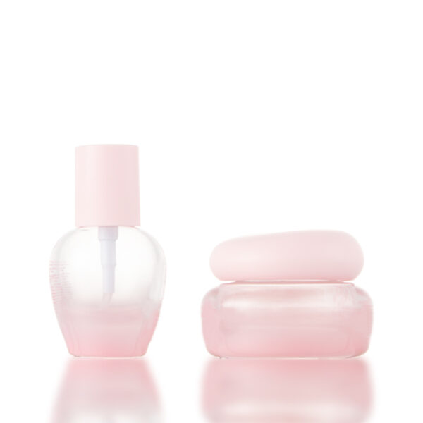 Pink 30ml Round Foundation Glass Bottle 50g face cream jar travel cosmetic glass bottle packaging set